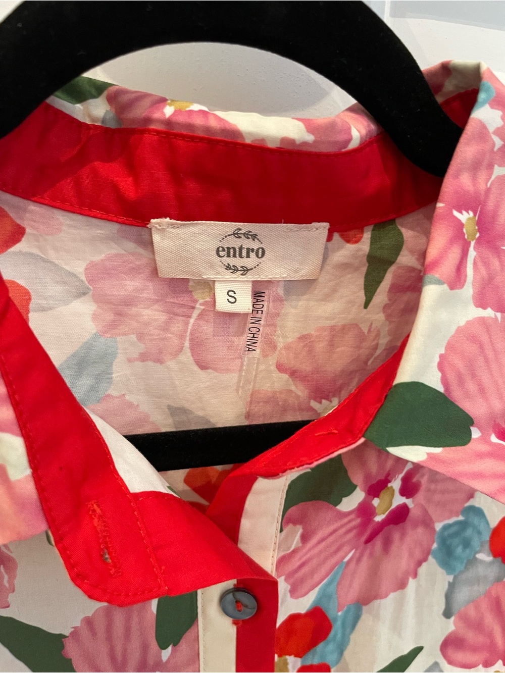 Pink Floral Button-Front Top - Picture 3 of 4